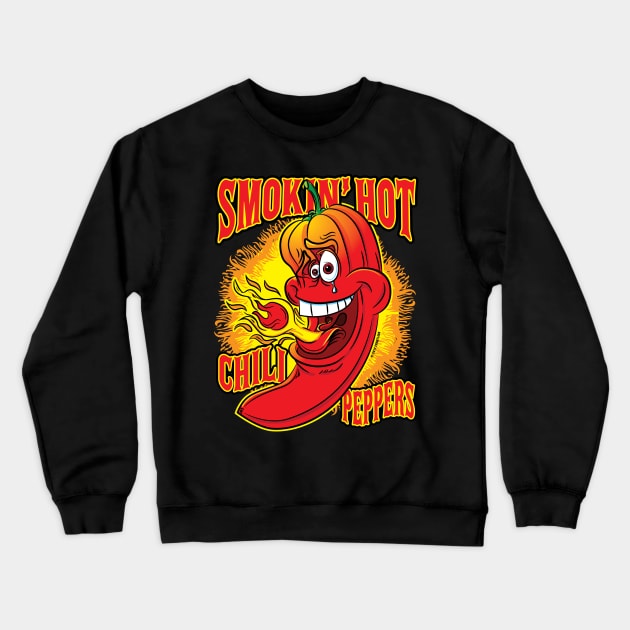 Smokin Hot Spicy Flaming Red Hot Chili Pepper Crewneck Sweatshirt by eShirtLabs